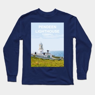 Pendeen Lighthouse Cornwall. Cornish gift. Travel poster Long Sleeve T-Shirt